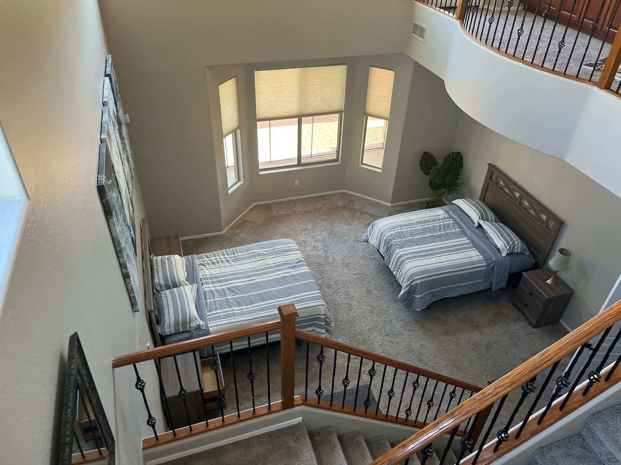 Two double beds in residence of Algamus gambling treatment facilities